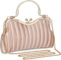 Elegant Satin Evening Clutch Bag – Women's Pleated Handbag with Chain Strap