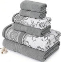 Luxury 6-Piece Cotton Towel Set – Soft & Absorbent Bathroom Towels with Elegant Design